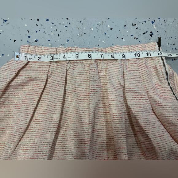 Aritzia Talula Striped Shimmer Pleated Flair Mini Skirt Womens 2 Elasticic Waist - Picture 9 of 11